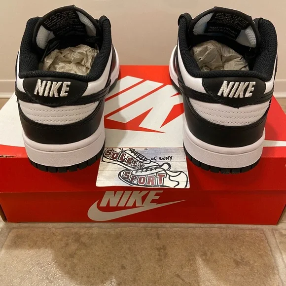 New Nike Dunk Low Retro Panda Black White Oreo Leather Womens Size - Picture 5 of 12